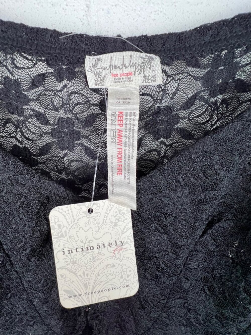 Free People Black Floral Lace Long Sleeve Tunic Top Womens Small New - Picture 6 of 15